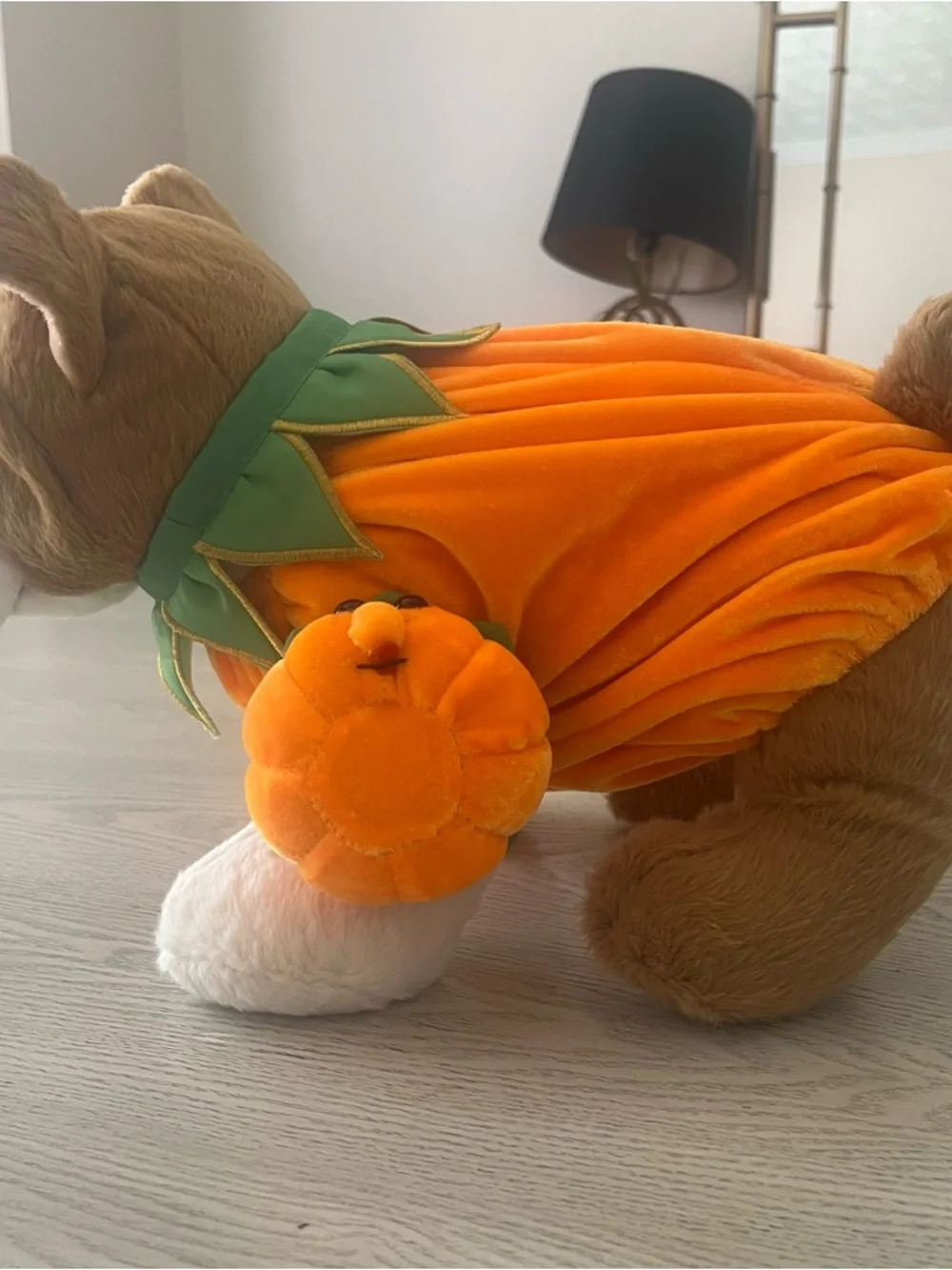 Teddy Mountain 16” Plush Bull Dog w/Pumpkin Costume~DIY‎ Birthday Craft